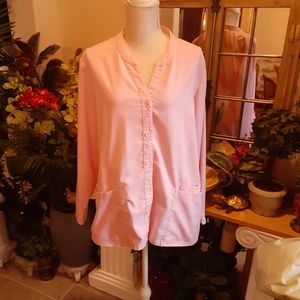 healing hands PURPLE LABEL Classic Fit Size XL Rayon Blend Scrub Smock